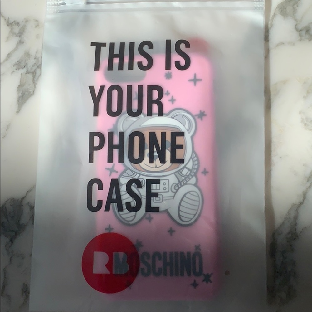Red Bubble Pink Moschino IPhone 8 case